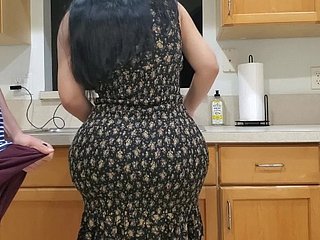 Stepmom leman with reference to the kitchenette