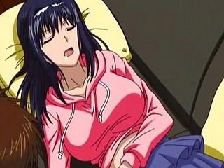 Nettes Anime-Mädchen, das Unterwäsche reicht, ihren kleinen Rock