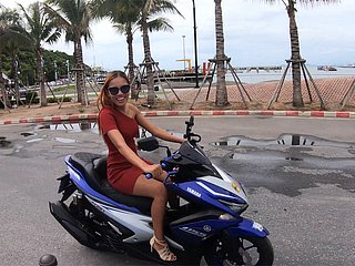 Thai GF motobike tool along coupled with be wild about at quarters